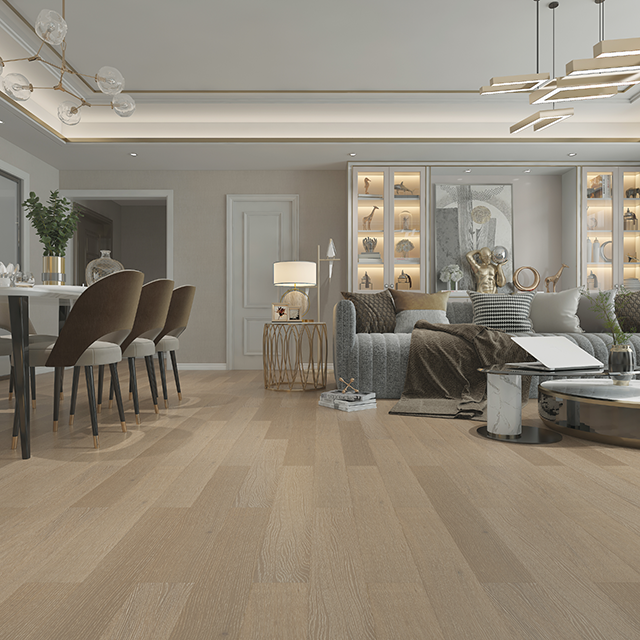 White Brush Oak Veneer Parquet Flooring 
